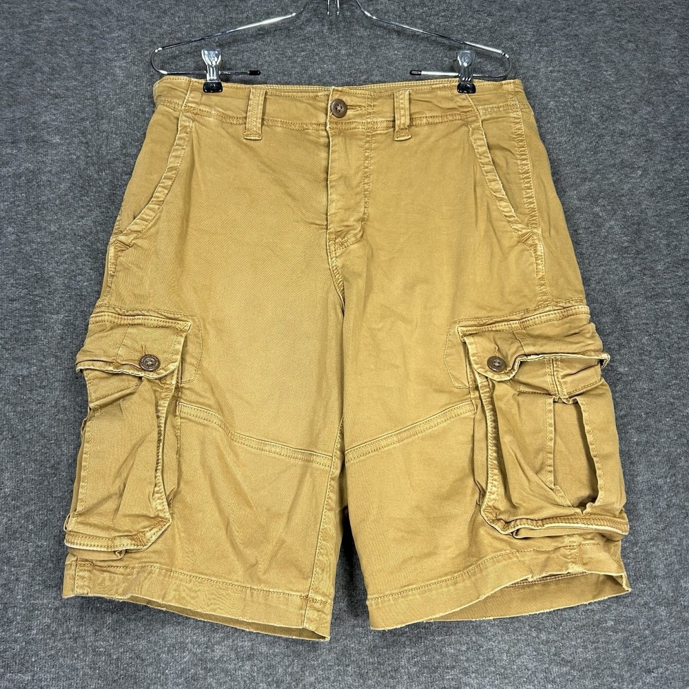 American Eagle Cargo Shorts Mens 32 Brown Extreme Flex 11" inseam
